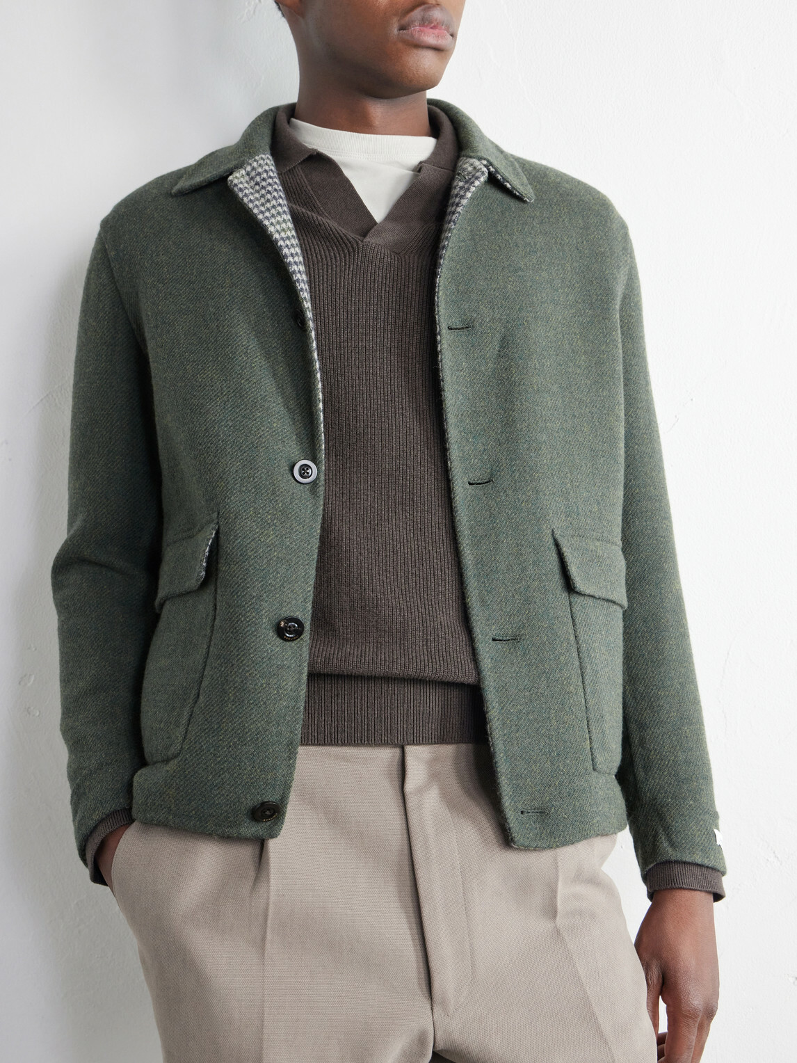 Boglioli - Wool, Cashmere and Silk-Blend Twill Overshirt - Green