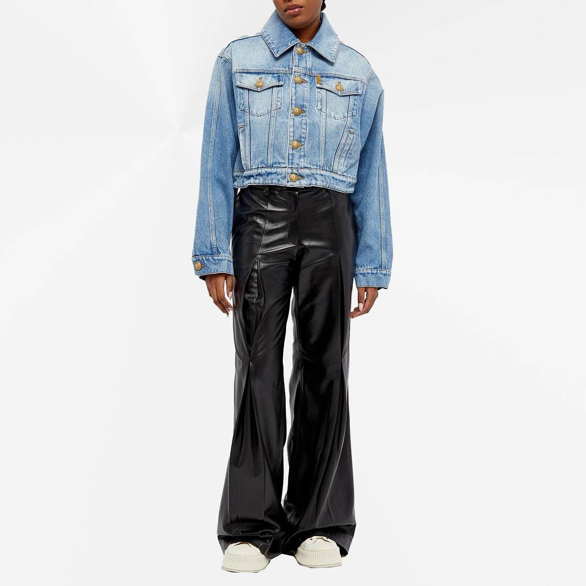 ジャケット BALMAIN Woman Jacket Blue CF1SK056KF88 SLJ Balmain Outlet: jacket in tweed - Turquoise | Balmain jacket