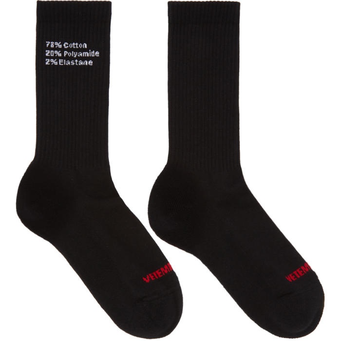 Photo: Vetements Black Composition Socks