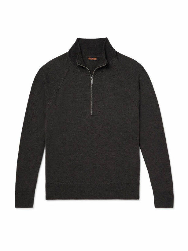 Photo: Barena - Merino Wool Half-Zip Sweater - Brown