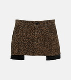 Dodo Bar Or Leopard-printed suede miniskirt