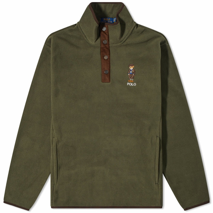 Photo: Polo Ralph Lauren Men's Heritage Bear Polar Fleece in Armadillo Heritage Bear