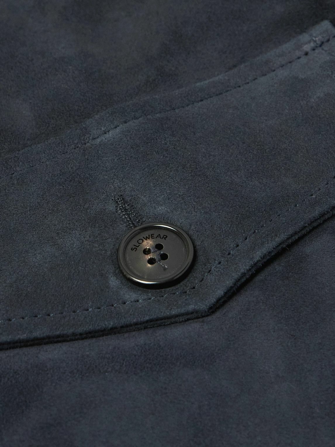 Incotex - Virgin Wool-Trimmed Suede Jacket - Blue