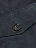Incotex - Virgin Wool-Trimmed Suede Jacket - Blue