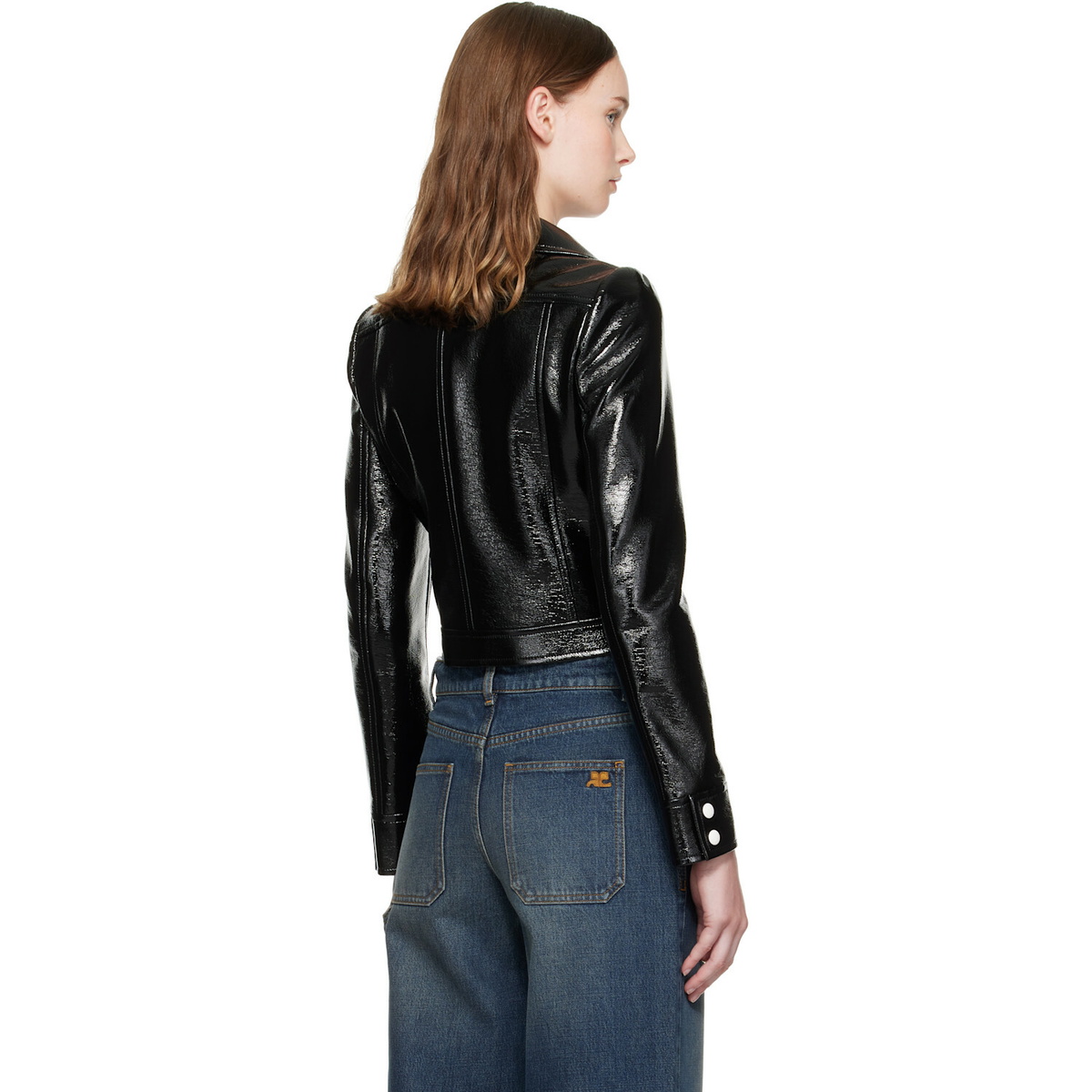 Courrèges Black Reedition Vinyl Jacket