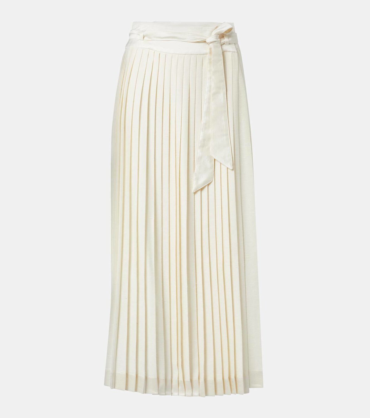 Loro Piana Janel pleated silk midi skirt