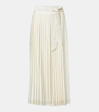 Loro Piana Janel pleated silk midi skirt
