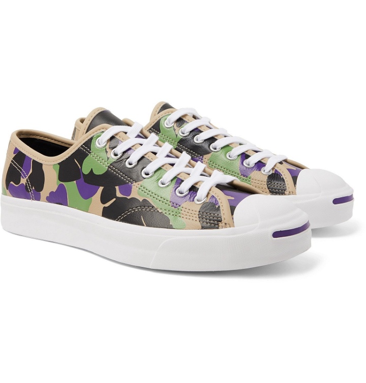 Photo: Converse - Jack Purcell OX Camouflage-Print Leather Sneakers - Multi