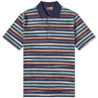 Missoni Men's Zig Zag Polo T-Shirt in Blue/White/Orange