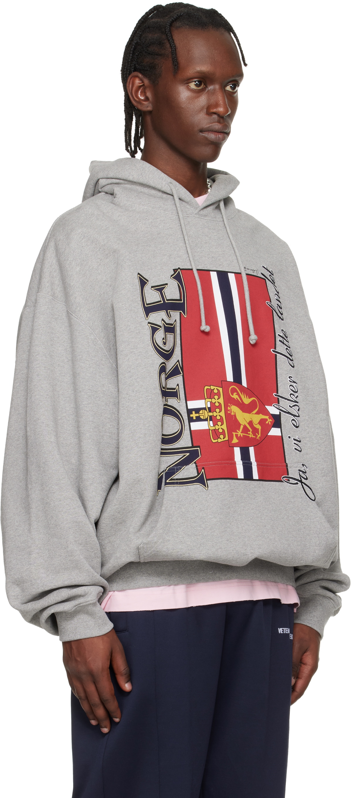 VETEMENTS Gray 'Norway' Tourist Hoodie