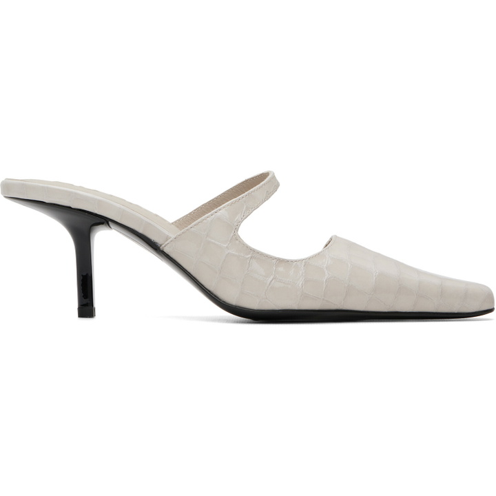 Photo: BY FAR White Serena Closed Toe Heels