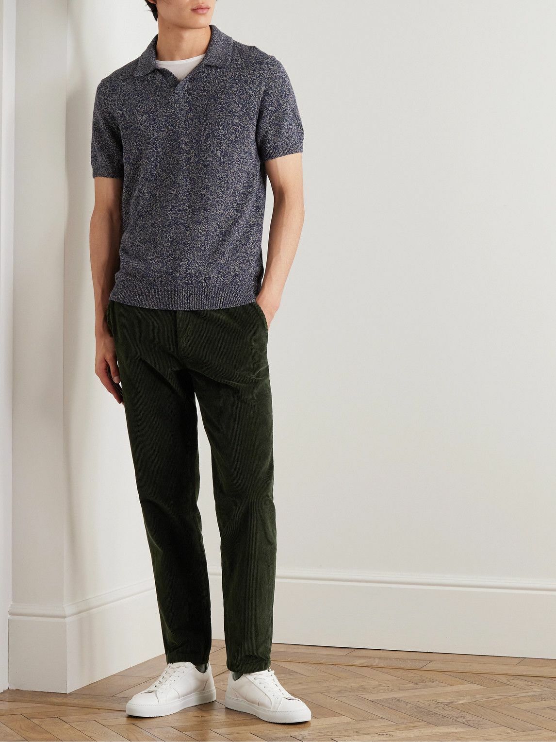 Mr P. - Phillip Straight-Leg Cotton-Corduroy Trousers - Green