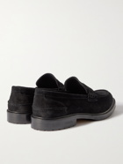 VINNY'S - Grand Townee Suede Penny Loafers - Black - EU 40