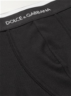 DOLCE & GABBANA - Ribbed Cotton Boxer Briefs - Black
