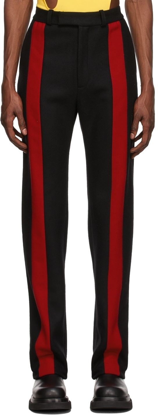 Maximilian Black & Red Ride Stripe Tailored Trousers Maximilian Mogg