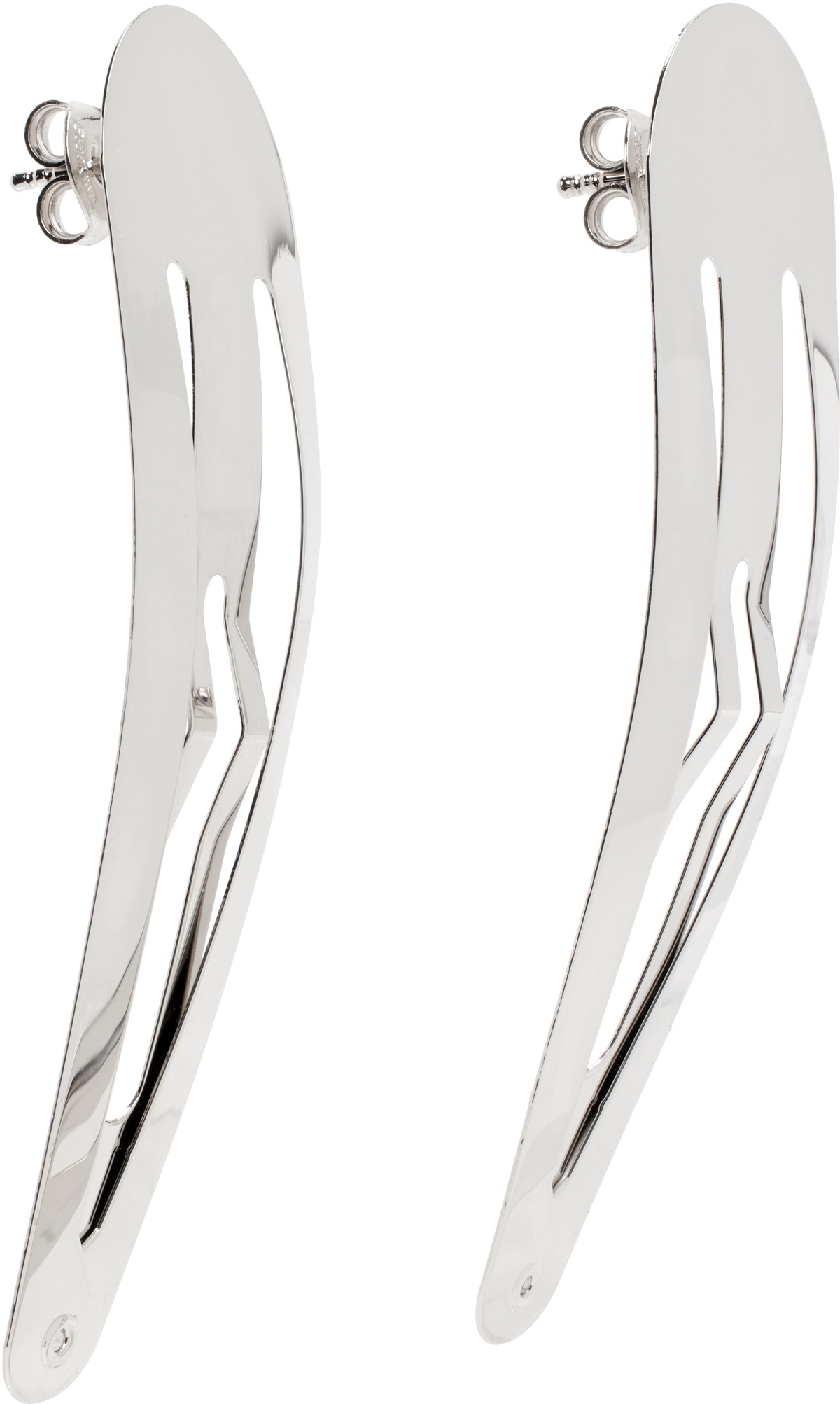 D'heygere Silver Hair Clip Earrings