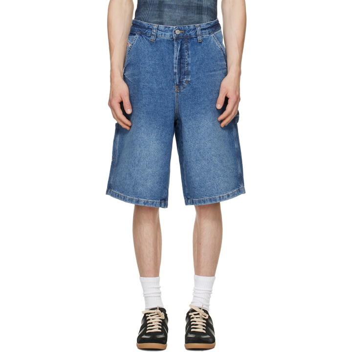 Photo: Diesel Blue Utility-Style Denim Shorts