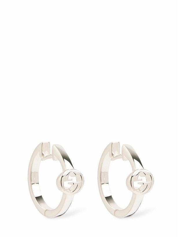 Photo: GUCCI Interlocking Silver Hoop Earrings