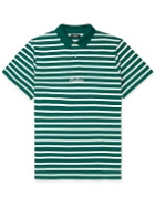 Malbon Golf - Logo-Embroidered Striped Cotton-Jersey Polo Shirt - Green