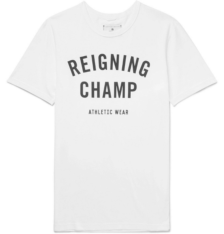 Photo: Reigning Champ - Logo-Print Cotton-Jersey T-Shirt - Men - White