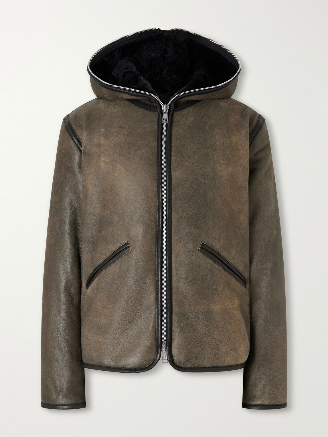 Our Legacy - Full Zip Hooded Shearling Jacket - Brown