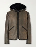 Our Legacy - Full Zip Hooded Shearling Jacket - Brown