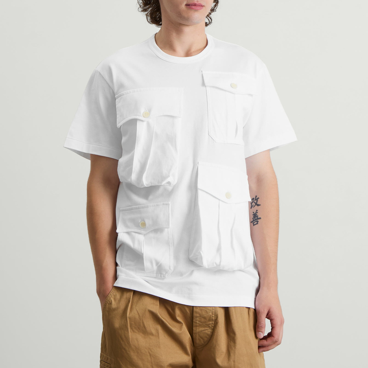 Comme des Garçons Homme Plus Men's Multi Pocket T-Shirt in White
