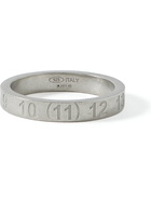 MAISON MARGIELA - Logo-Engraved Brushed Silver Ring - Silver