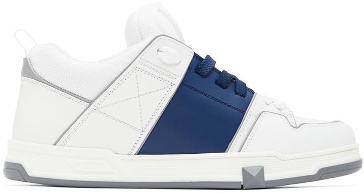 Photo: Valentino Garavani White & Navy Open Skate Low-Top Sneakers