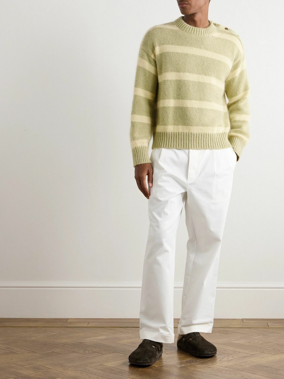 Federico Curradi - Striped Wool-Blend Sweater - Green