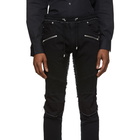 Balmain Black Slim-Fit Ribbed Jeans