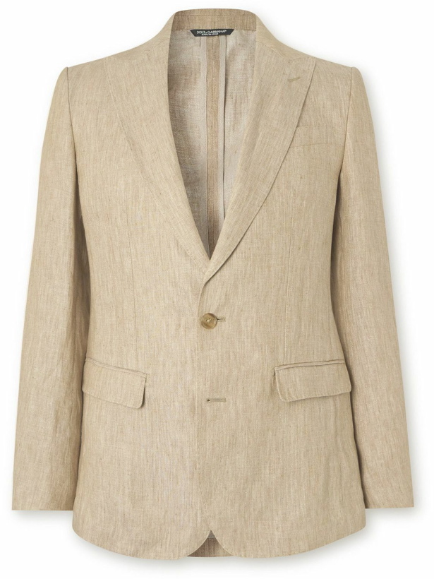Photo: Dolce&Gabbana - Linen Suit Jacket - Neutrals