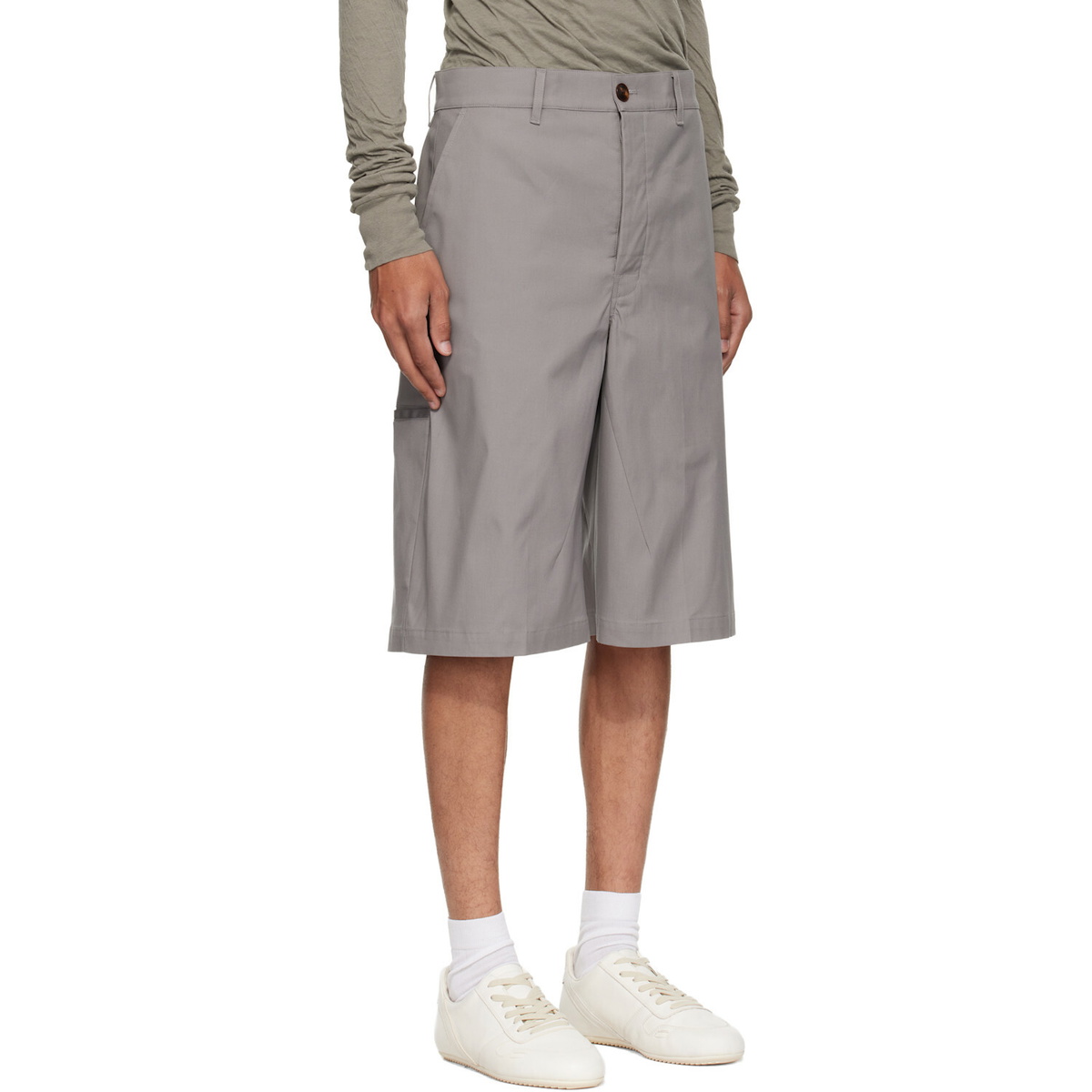 Rick Owens Gray Tower Work Shorts