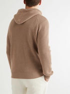 Brunello Cucinelli - Ribbed Cashmere Hoodie - Brown