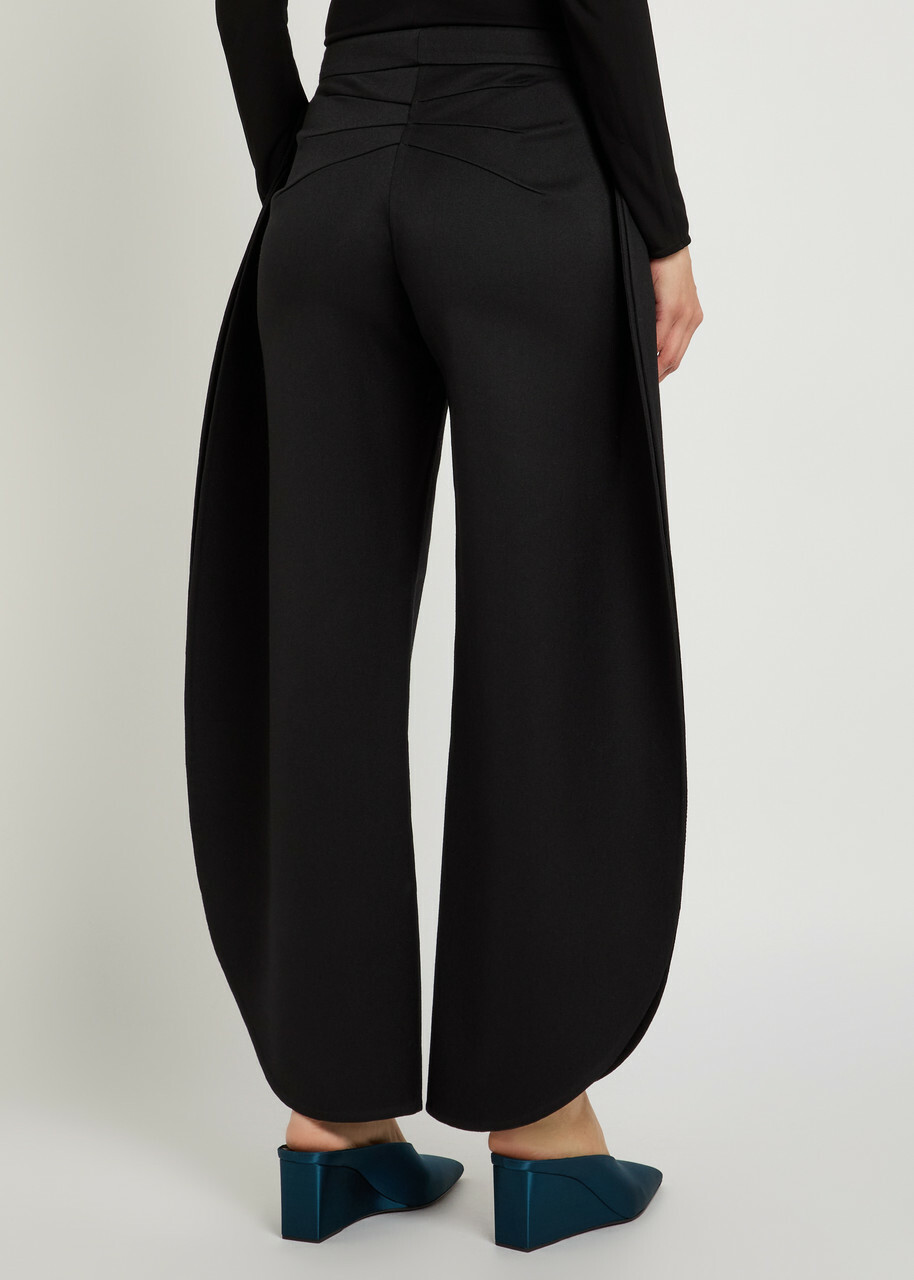 Alaïa Petal Sculpted Wool Trousers Black