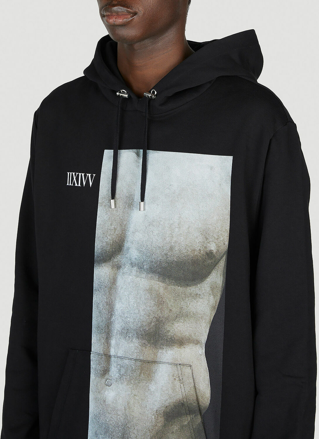 Balmain Statue Print Hooded Sweatshirt