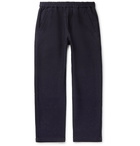 Folk - Navy Tapered Slub Cotton-Blend Trousers - Blue