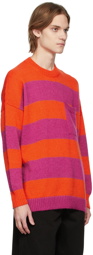 JW Anderson Red & Pink Striped Patchpocket Sweater