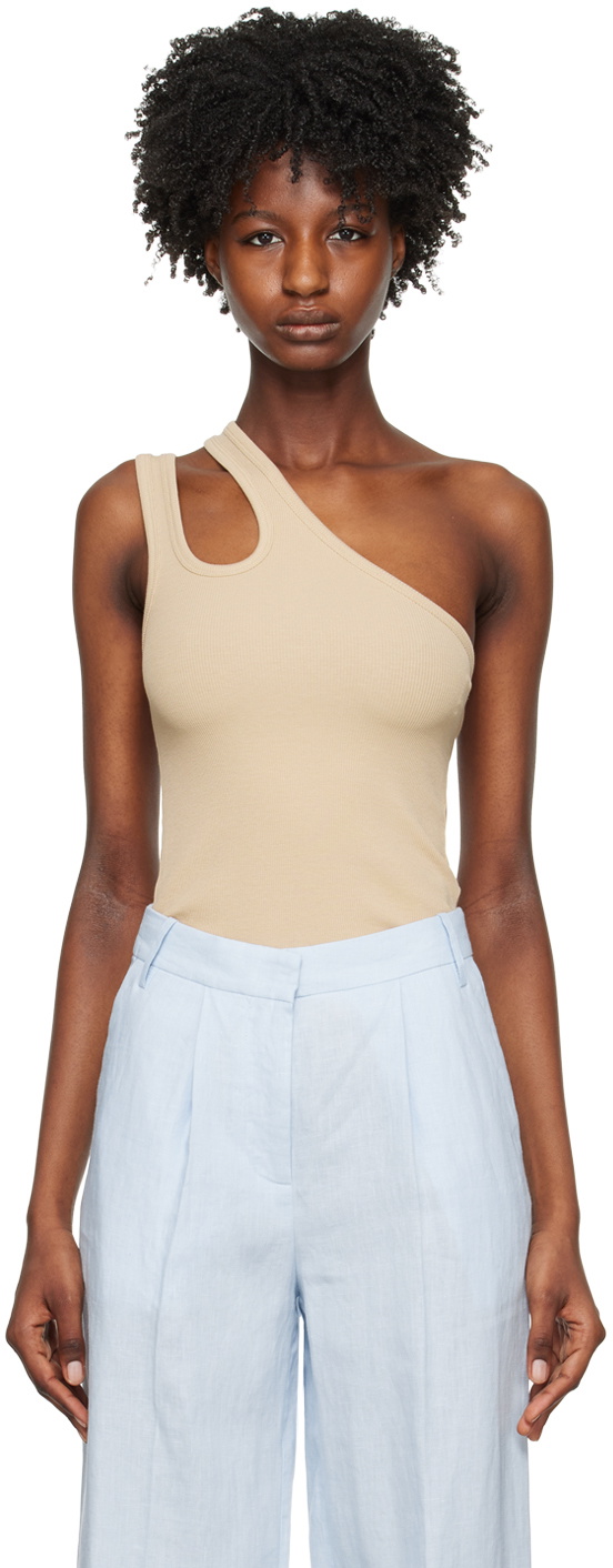 REMAIN Birger Christensen Khaki Cutout Tank Top REMAIN Birger Christensen