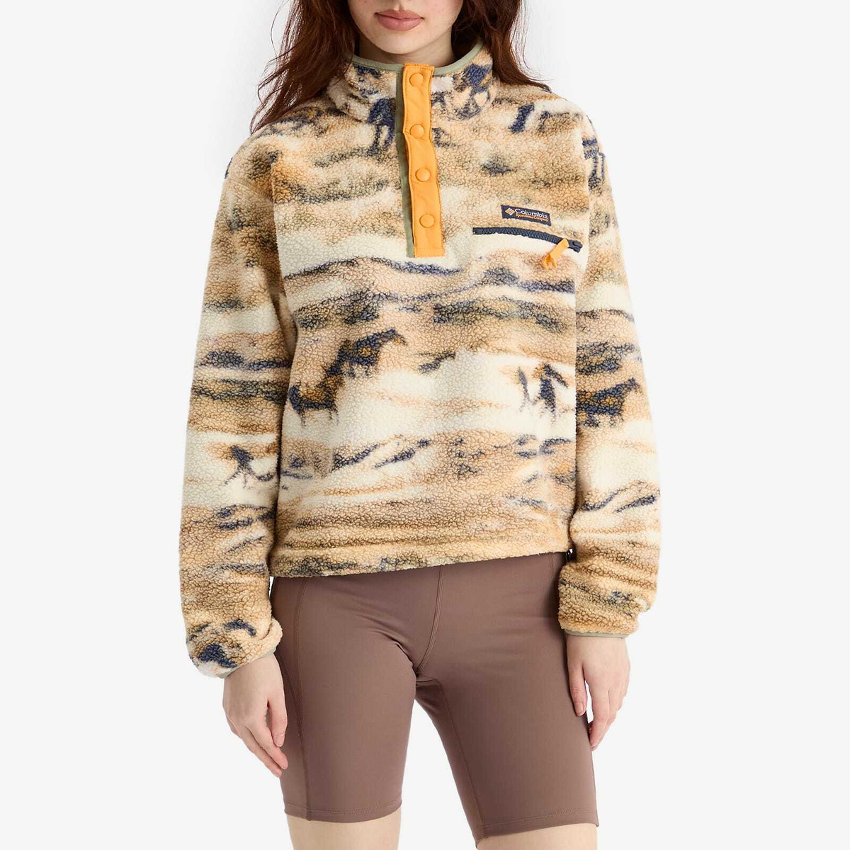 Columbia Women's Helvetia Printed Cropped Half Snap Fleece in