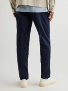 Altea - Brisbane Tapered Pleated Cotton-Blend Gabardine Trousers - Blue