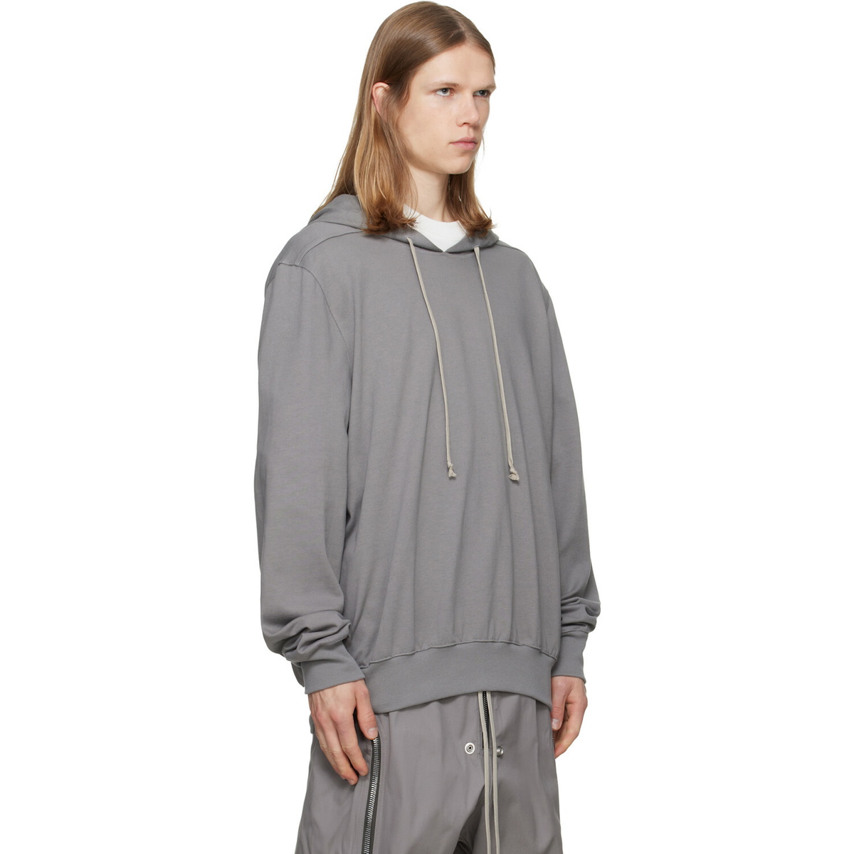 Rick Owens Gray Tower Heavy Jersey Hoodie