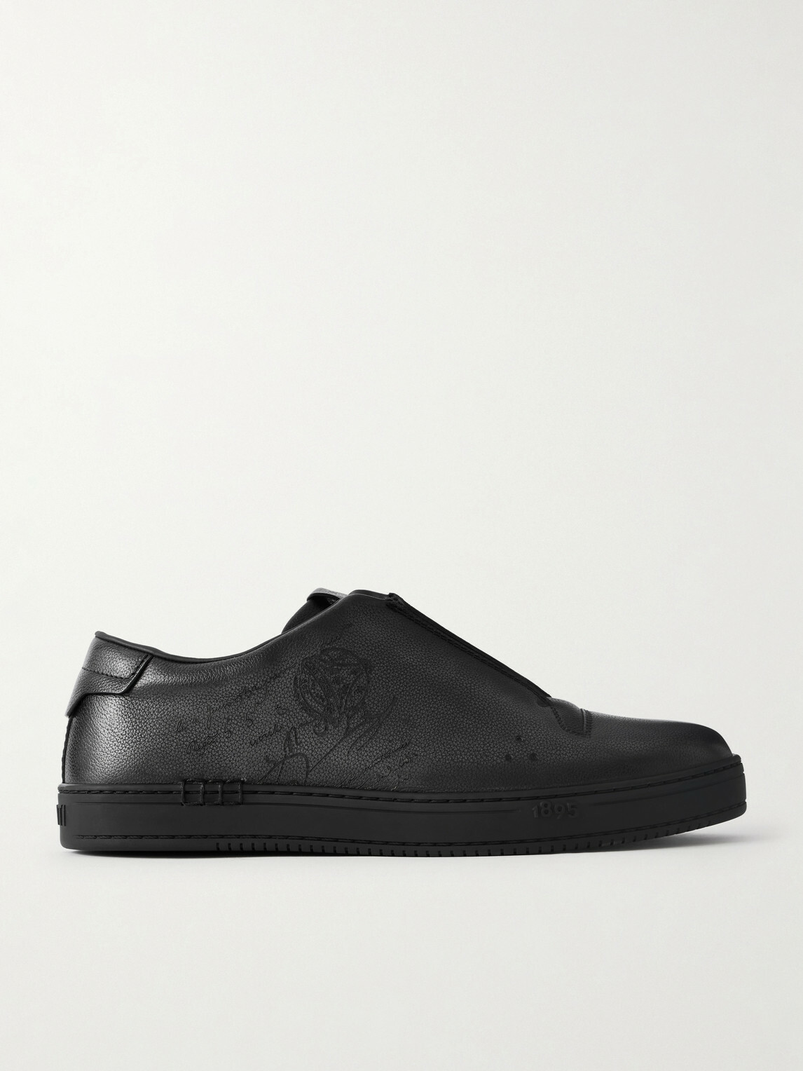 Berluti - Playtime Scritto Venezia Leather Slip-On Sneakers - Black