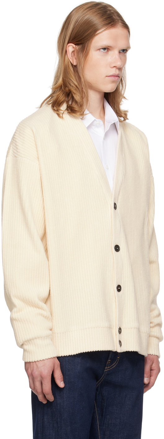Dsquared2 Off-White Y-Neck Cardigan
