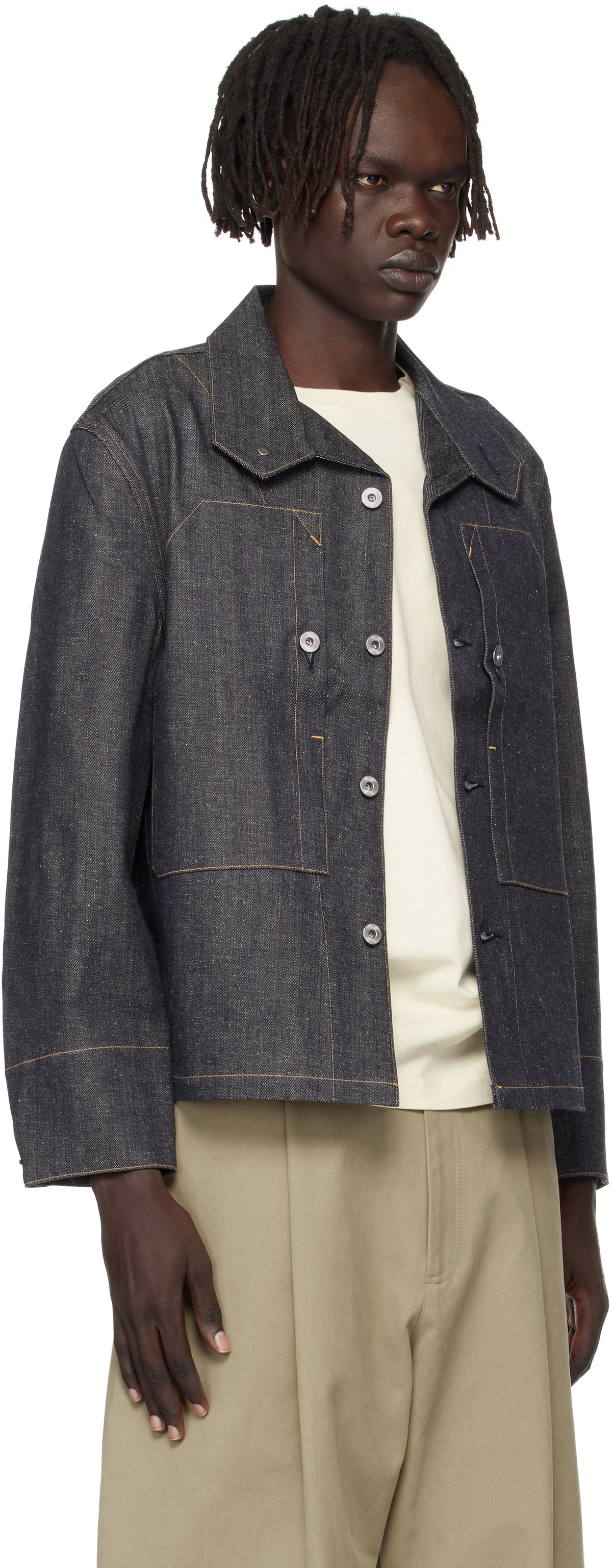 Taiga Takahashi Navy Lot. 715 French Navy Mechanic Denim Jacket