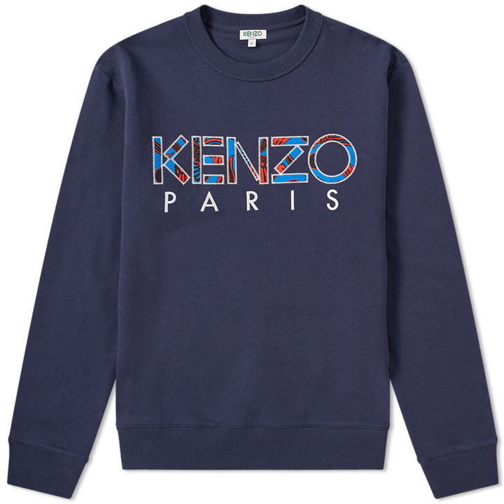 Photo: Kenzo Embroidered Paris Logo Crew Sweat Navy