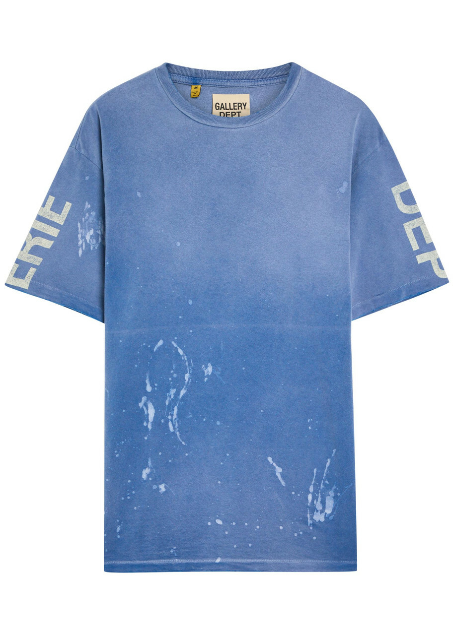Gallery Dept. Painted French Collector Distressed Cotton T-shirt Blue