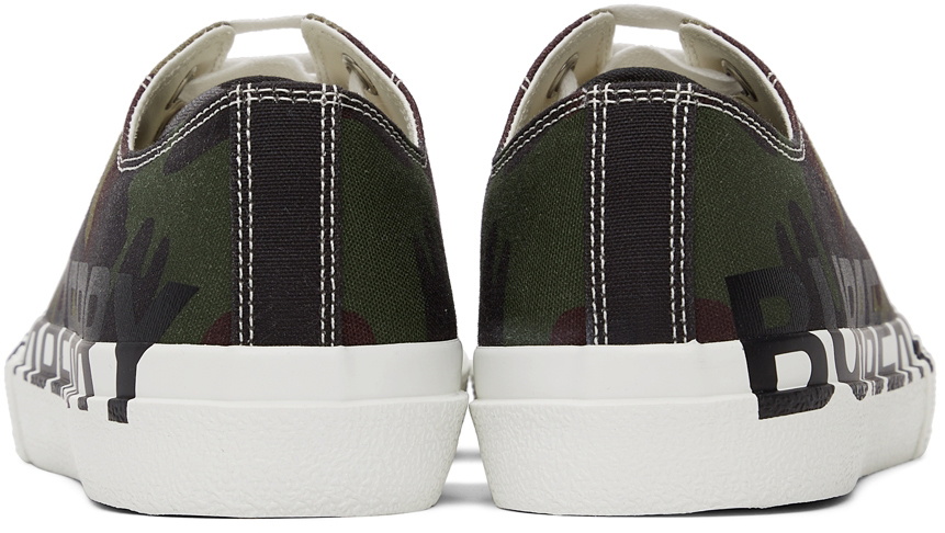 Burberry Green Camo Logo Print Sneakers Burberry