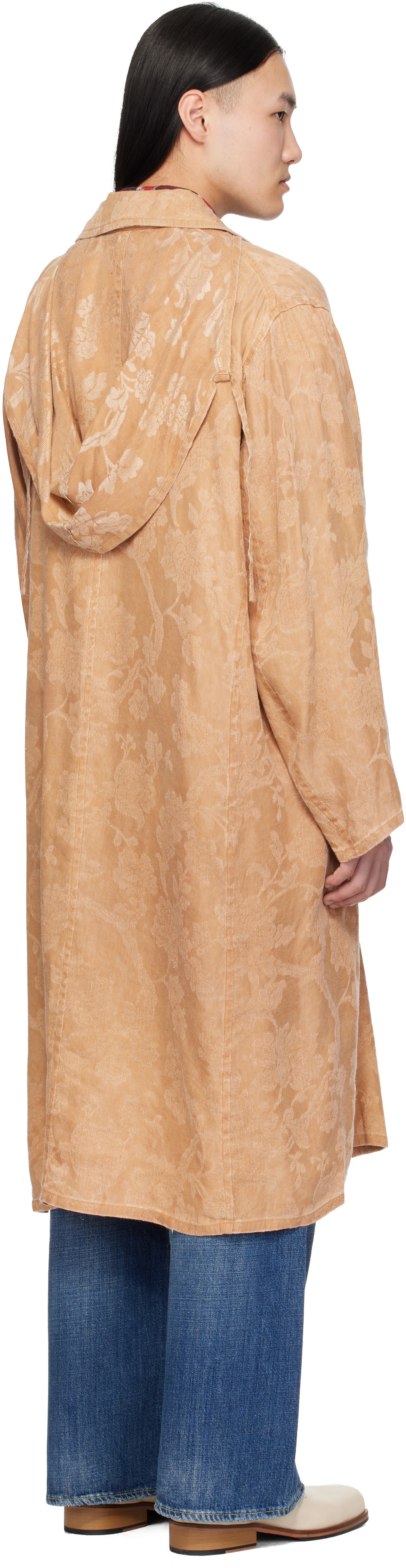 R13 Orange Oversized Hooded Coat