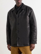 COMME DES GARÇONS HOMME - Padded Oiled-Leather Jacket - Black